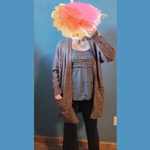 NWT Lucky Brand Brown Long Oversized Cardigan